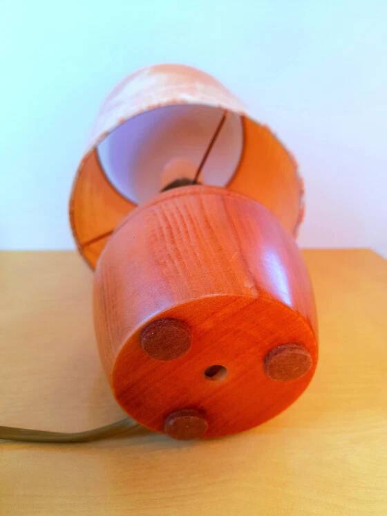 1970s wooden bedside lamp