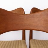 Ensemble de 4 chaises de salle à manger danoises par Arne Hovmand-Olsen pour Mogens Kold, années 1960.