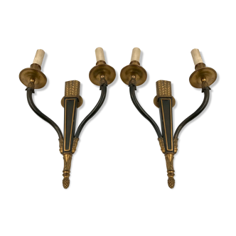Paire d’appliques en bronze