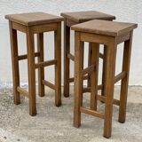 Set of 3 vintage 1960s brutalist bar stools
