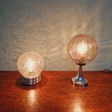 Amber Glass Table Lamp, Space Age Style, 1970s