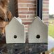 Pair of cracked earthenware bookends. ART DECO