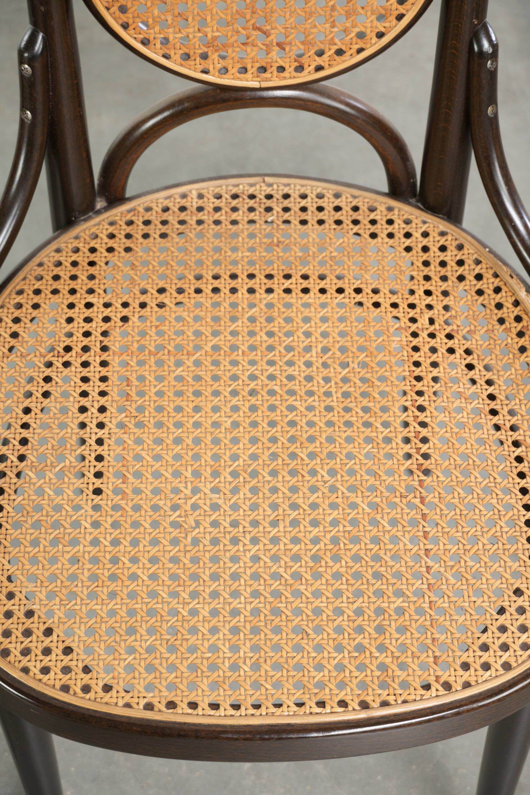 Set of 4 original vintage Thonet longJohn design diningchairs with bentwood