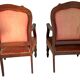 Pair of Louis Philippe armchairs in solid mahogany