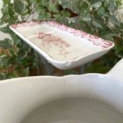 Antique earthenware jug & brush holders from Creil & Montereau