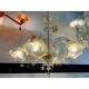 Venetian Murano-Style Glass Chandelier in Transparent and Gold with Flowers