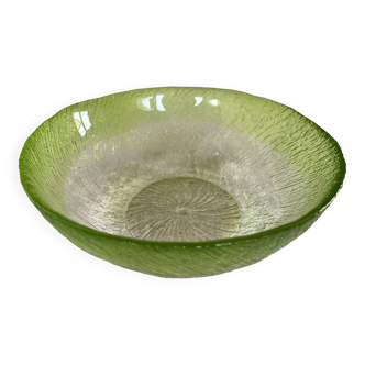 Vintage green stained glass bowl, Finland, 1970s