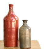 Coral ceramic bottle vase, 70s