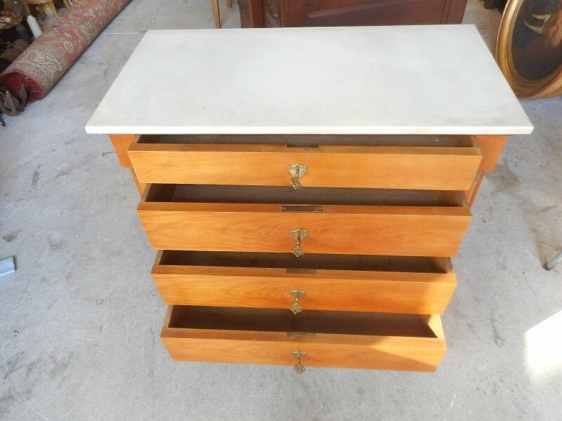 Empire dresser in cherry and white marble