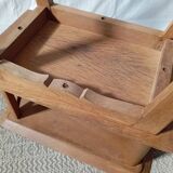 1950s oak bedside table with crossbars