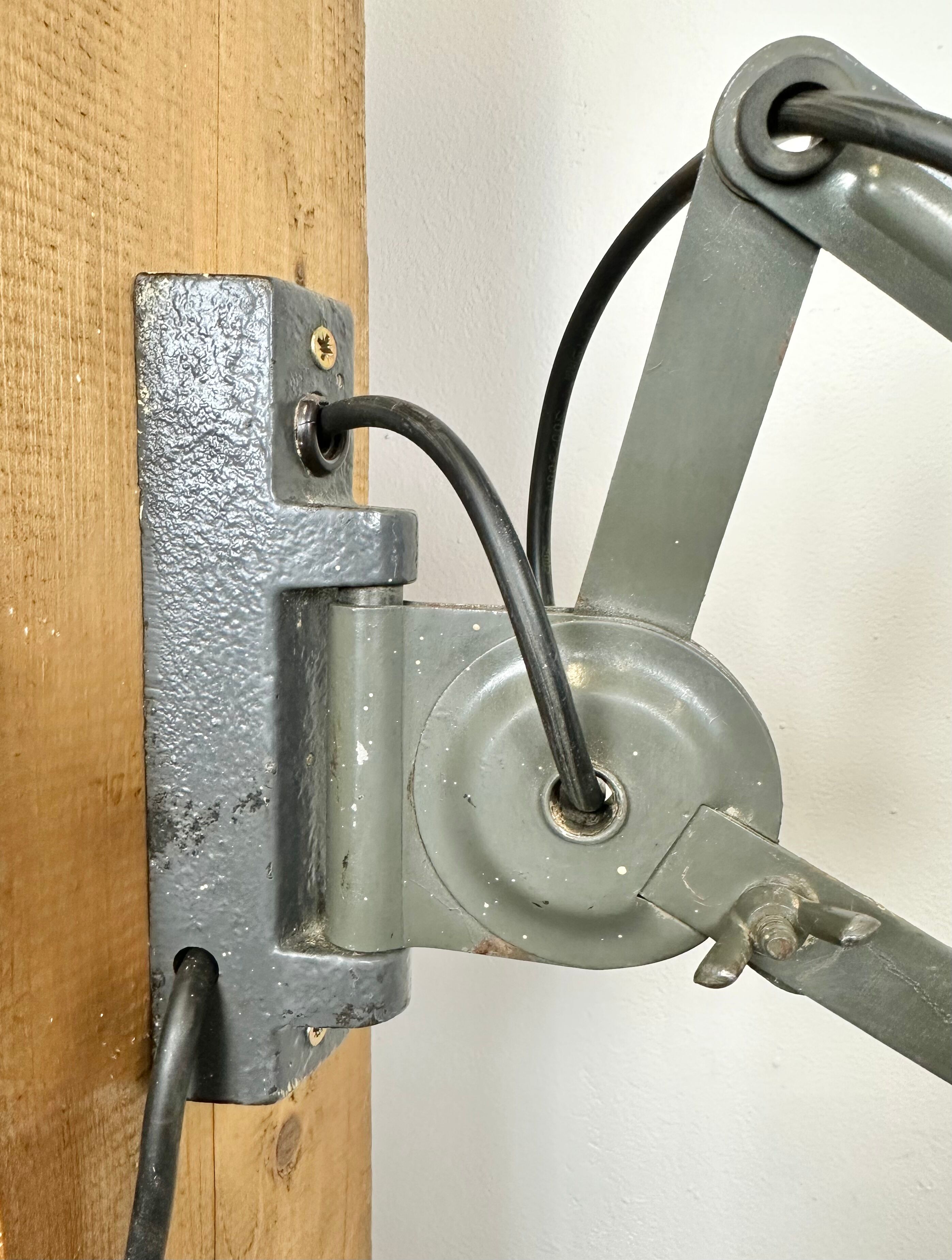 Grey Industrial Scissor Wall Lamp from Elektroinstala, 1960s