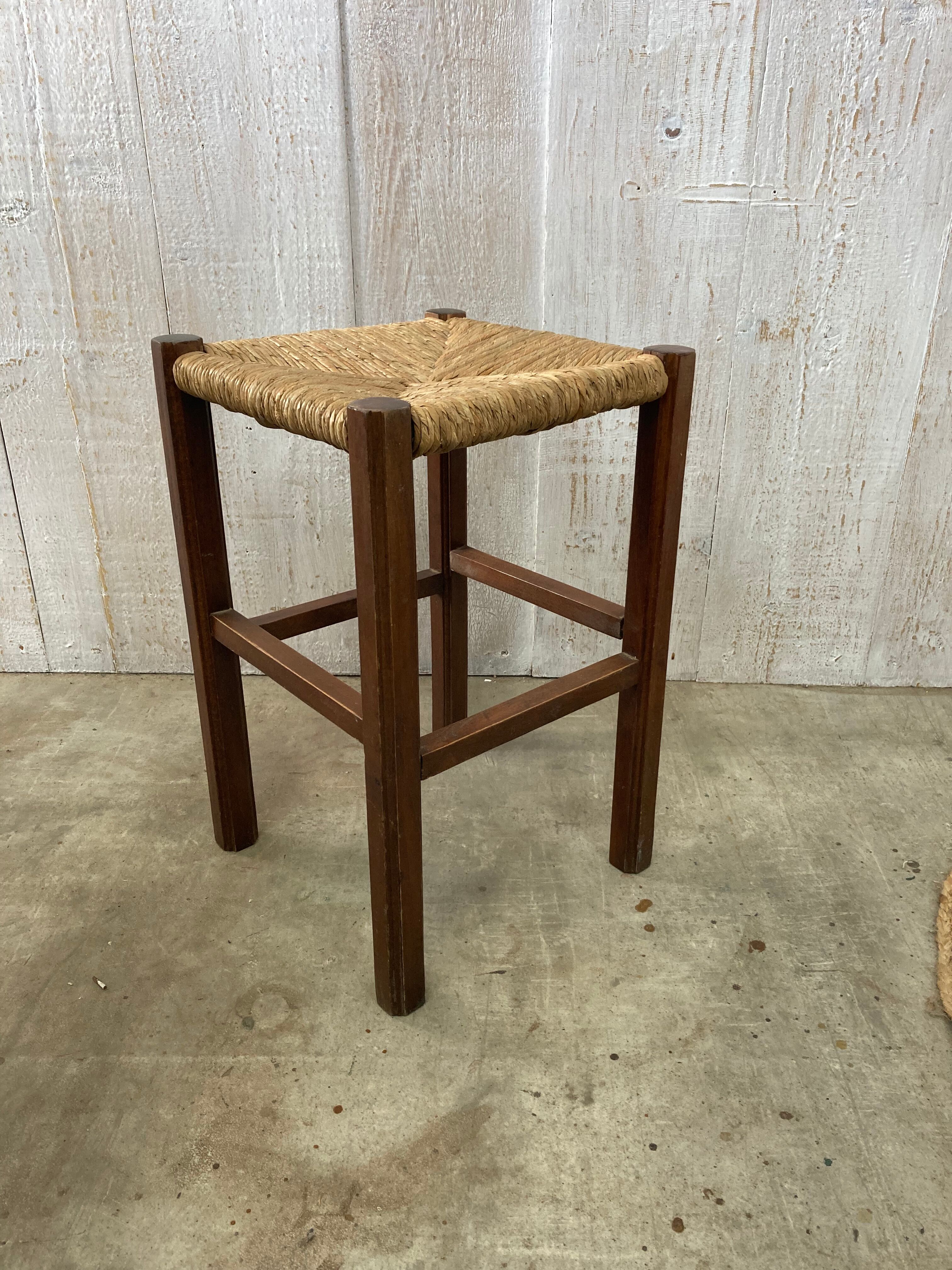 Tabouret paillé vintage