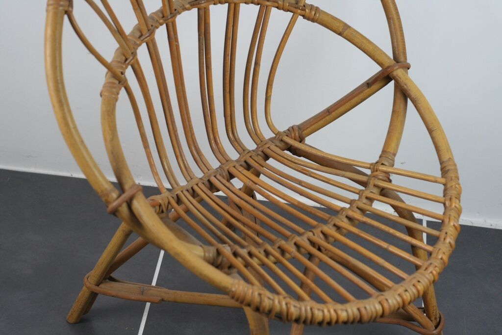 Vintage rattan basket chair