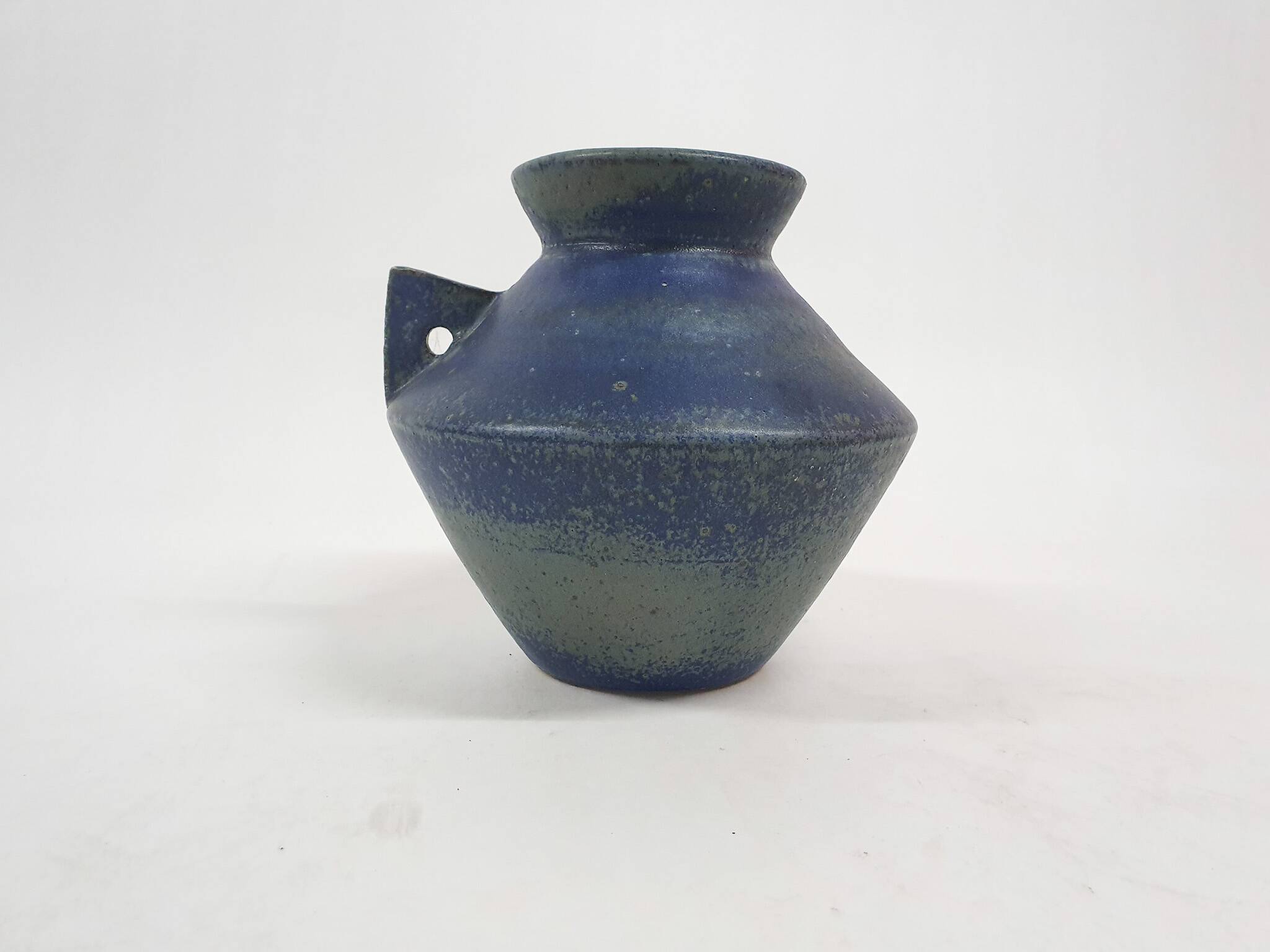 Vintage blue ceramic vase by Ciro , The Netherlands