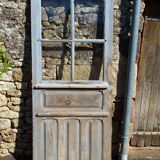 Porte d'entrée en chêne vitrée (4 carreaux)