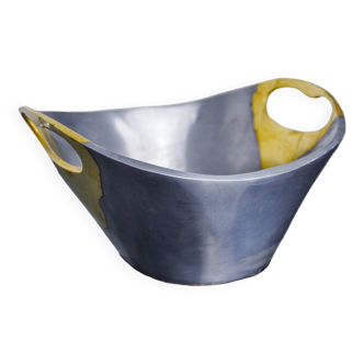 Brutalist centerpiece by Leopold, Brass and aluminum, Spain, 1970