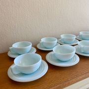 Art Deco coffee service in blue opaline