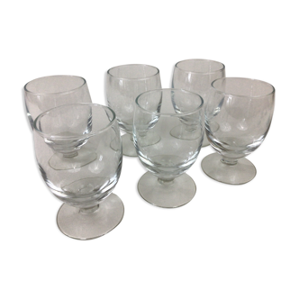 Set de 6 verres à eau anciens