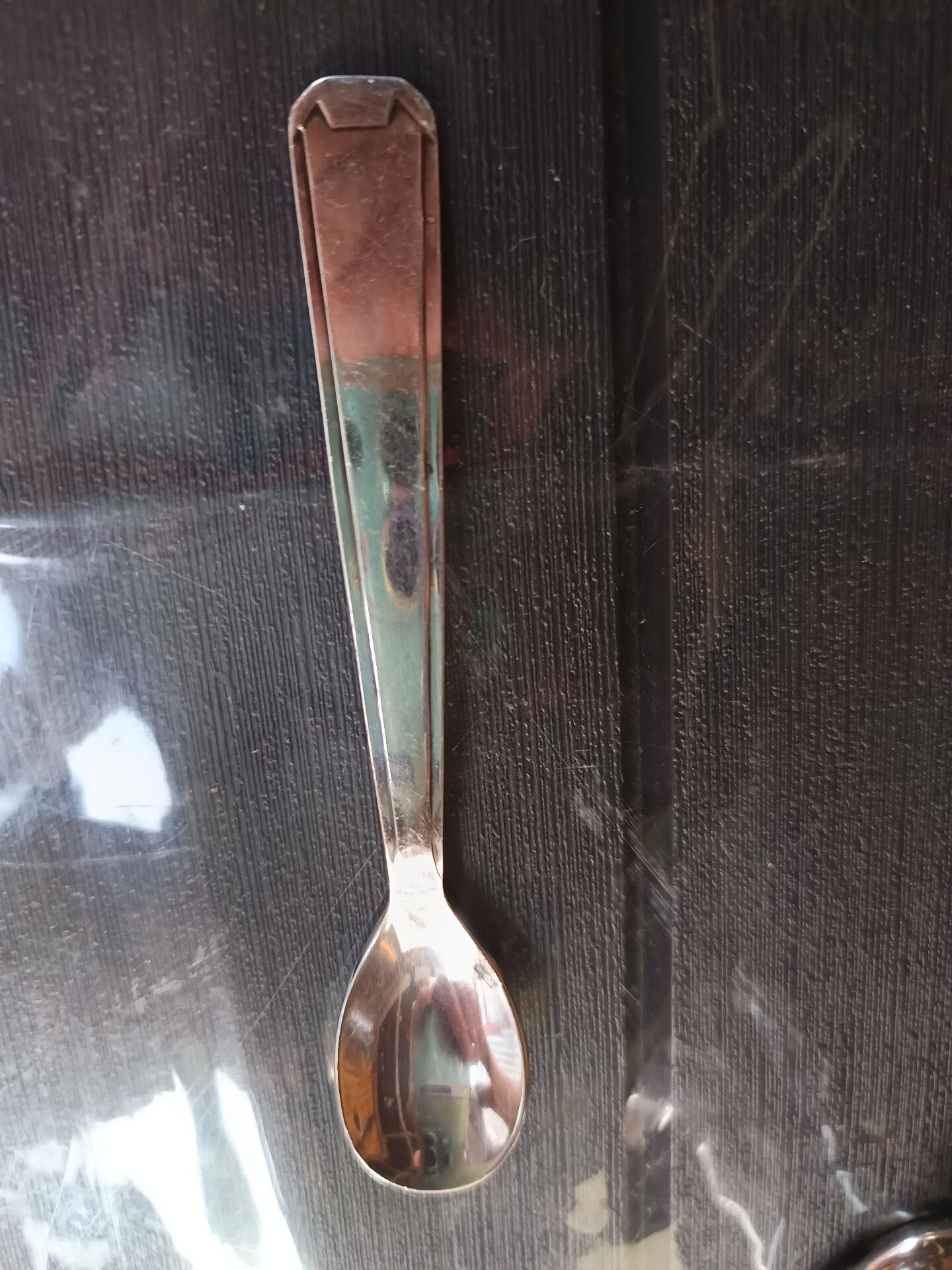 Antique Baptismal Cup + Silver-Plated Spoon - Bird Decoration -