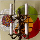 Paire d'appliques murales en laiton vintage