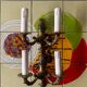 Pair of vintage brass wall sconces