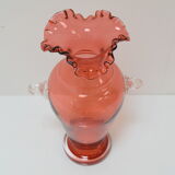 Art Czech glass vase, by Glasswork Novy Bor, 1950s