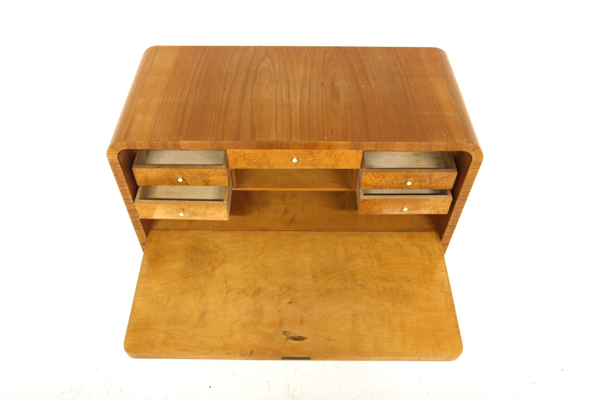 Scandinavian secretary in elm, Swedish modern, Sweden, 1940.