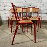 Series of 6 school chairs