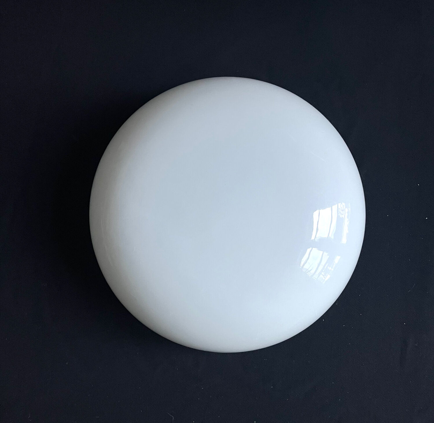 Round minimalist opaline ceiling light fixture