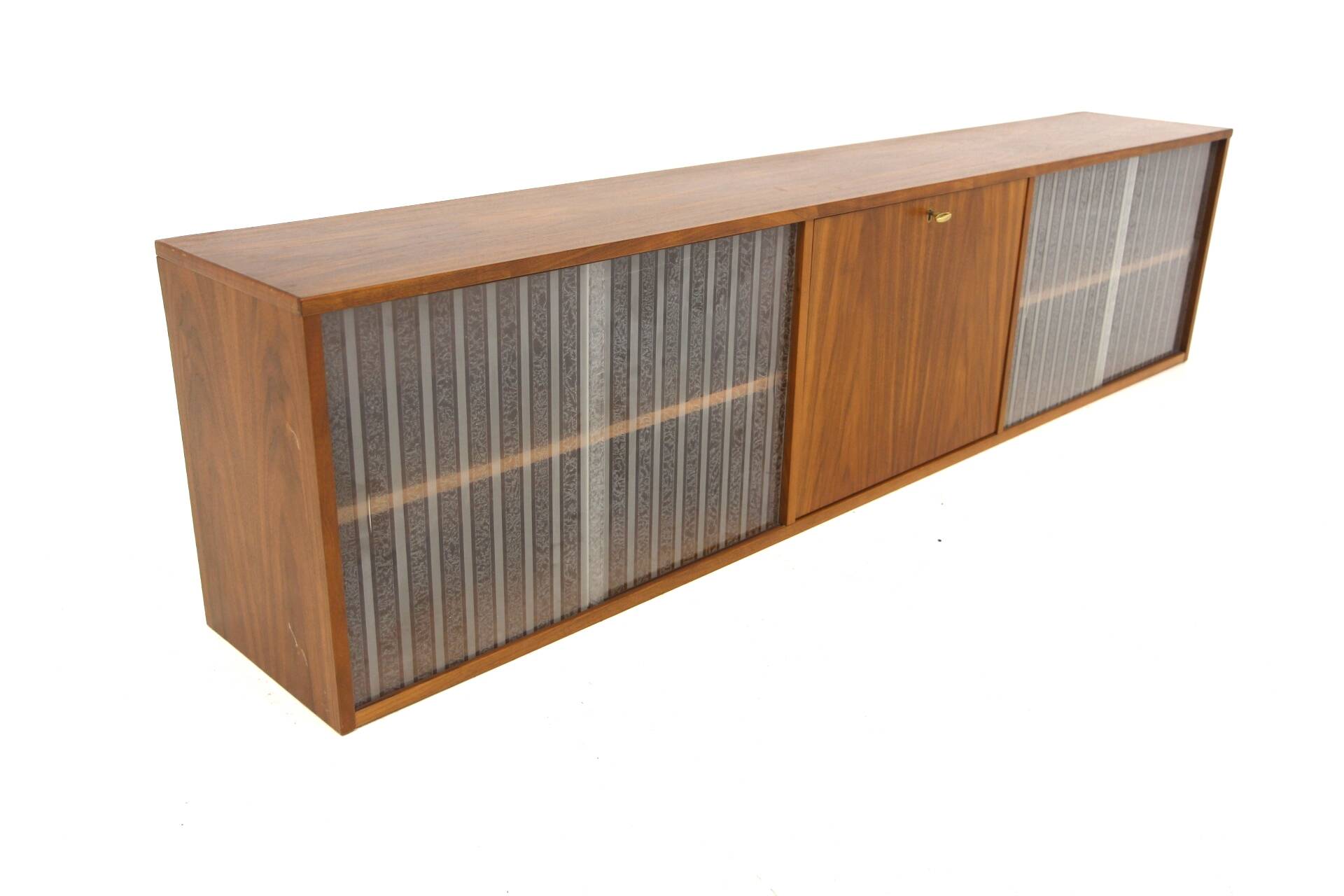 Console murale scandinave en noyer, Suède, 1960
