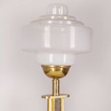 Lampe de table vintage années 1960 laiton doré et verre design italien