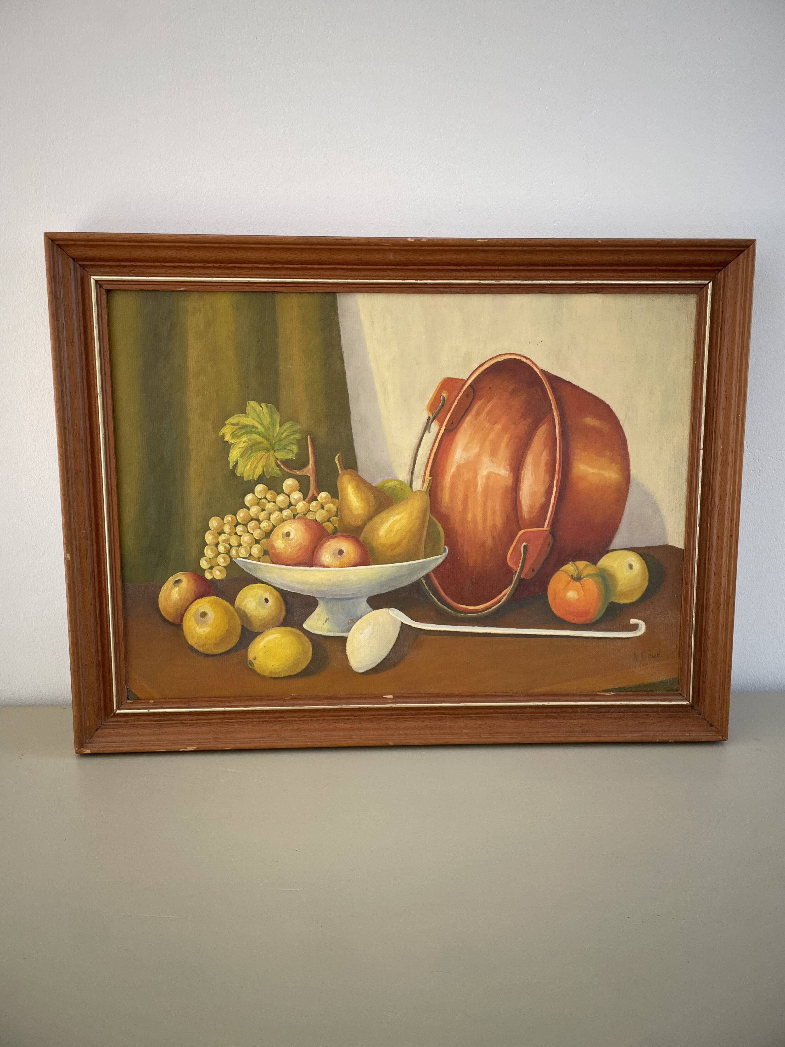 Tableau huile sur toile nature morte