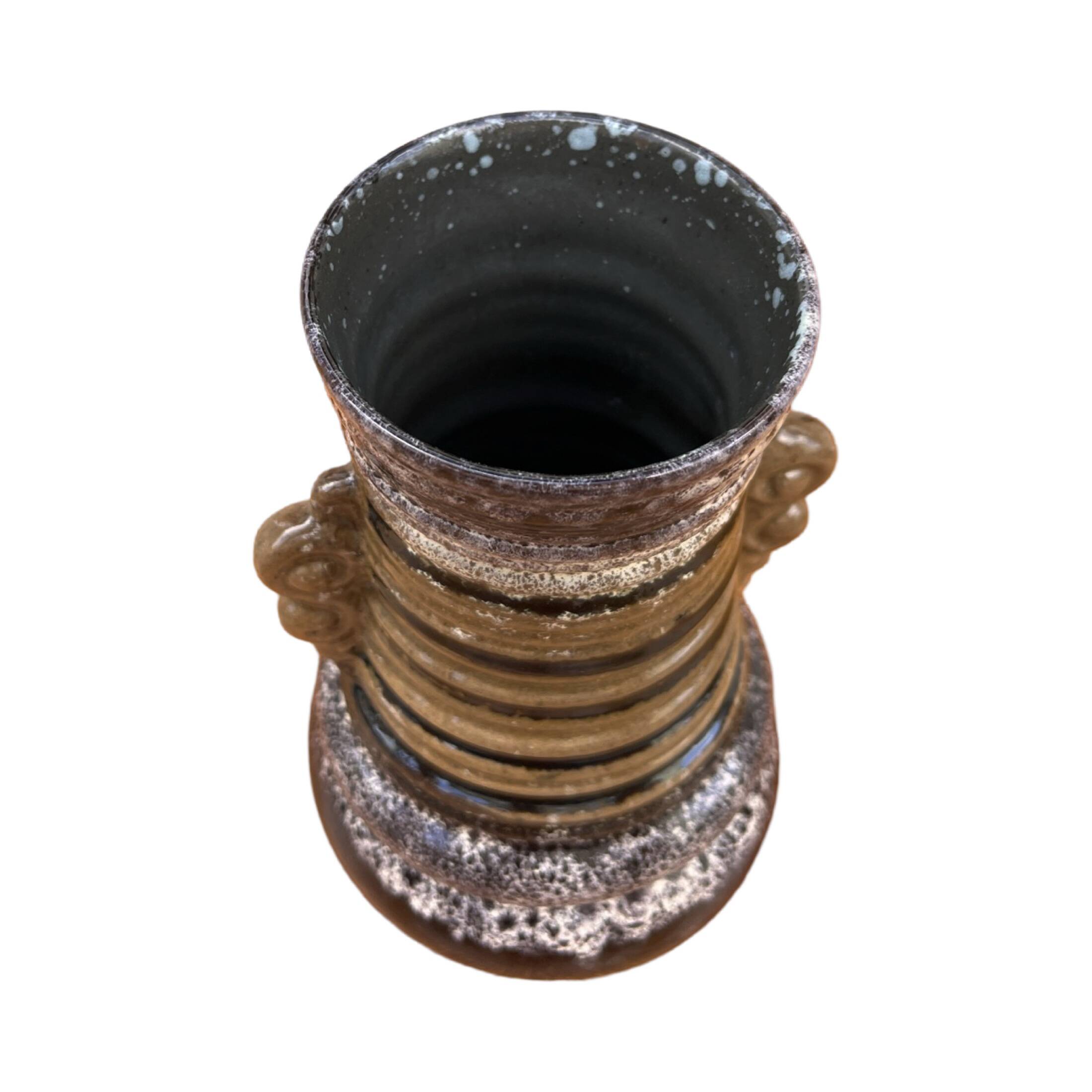 Strehla Keramik fat lava ceramic vase, Germany, 1960s.