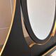 Coiffeuse avec miroir – Noir mat & or – LED – Très bon état