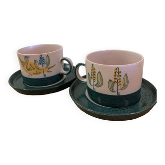 Two Yvon Roy ceramic lunches