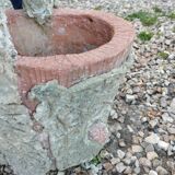 Medici stone planter with tree trunk decor
