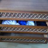 Commode vintage en rotin