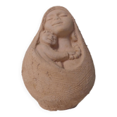 Terracotta mother and child sculpture