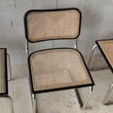 Set of 4 black cesca B32 chairs by Marcel Breuer