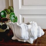 Cache pot coquillage barbotine blanche