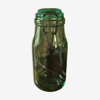 Green glass jar l'Idéal 1 L