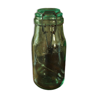 Green glass jar l'Idéal 1 L