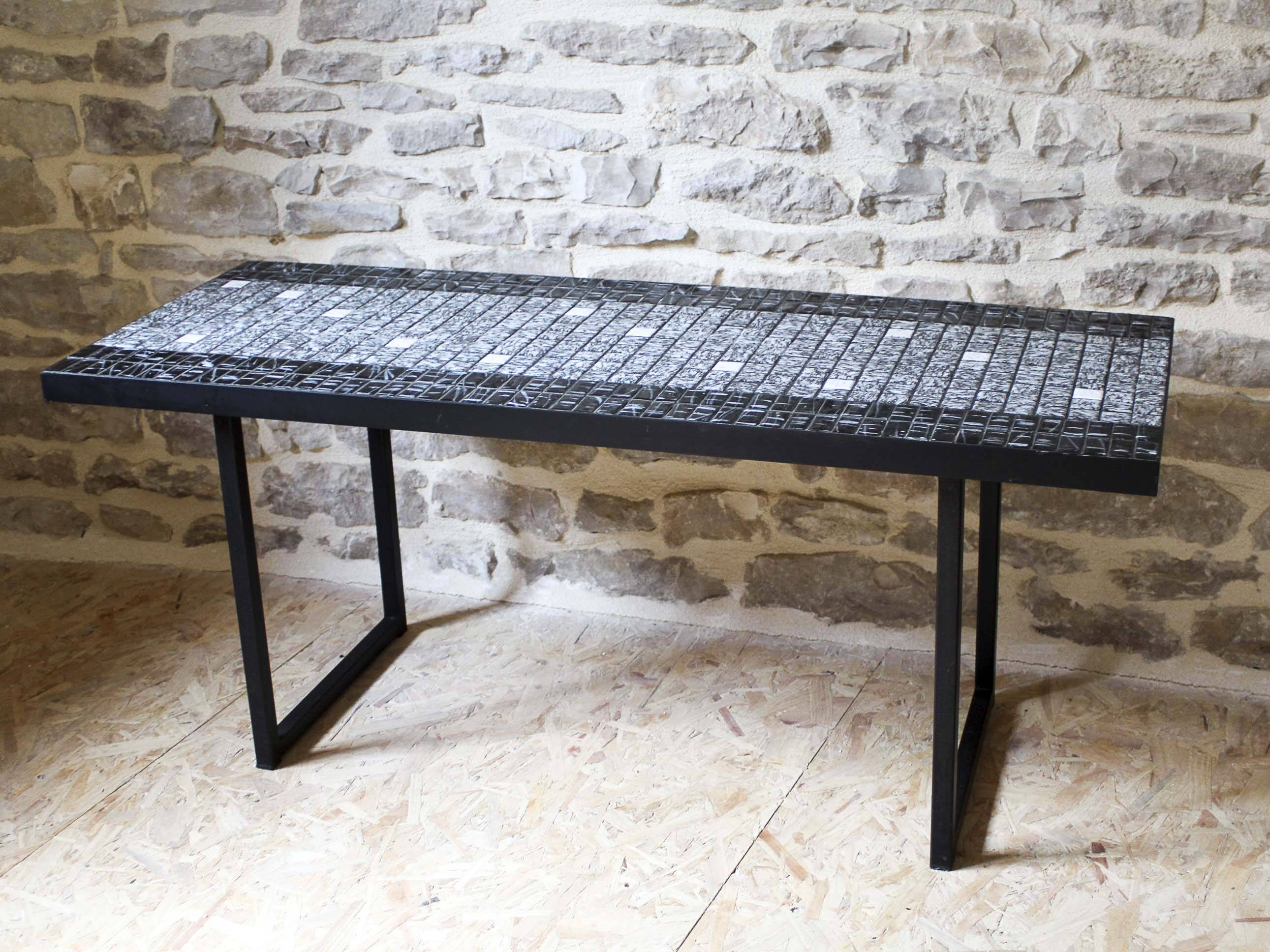 Ceramic and metal coffee table 60s