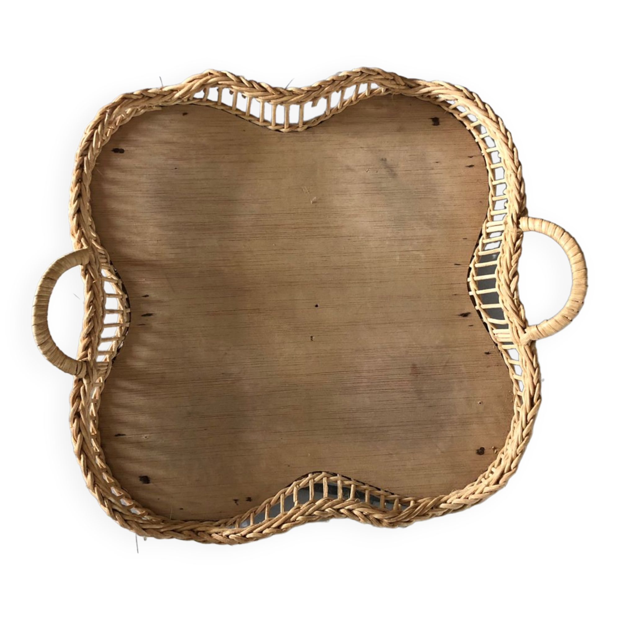 Petit plateau en rotin