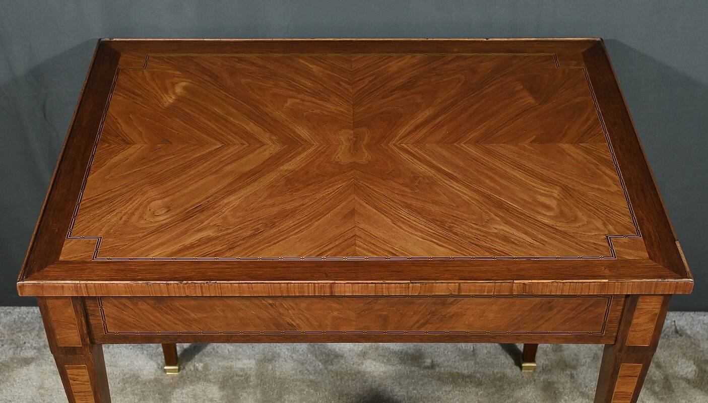 Small Marquetry Desk Table, Louis XVI style – 2nd part of the 19th century