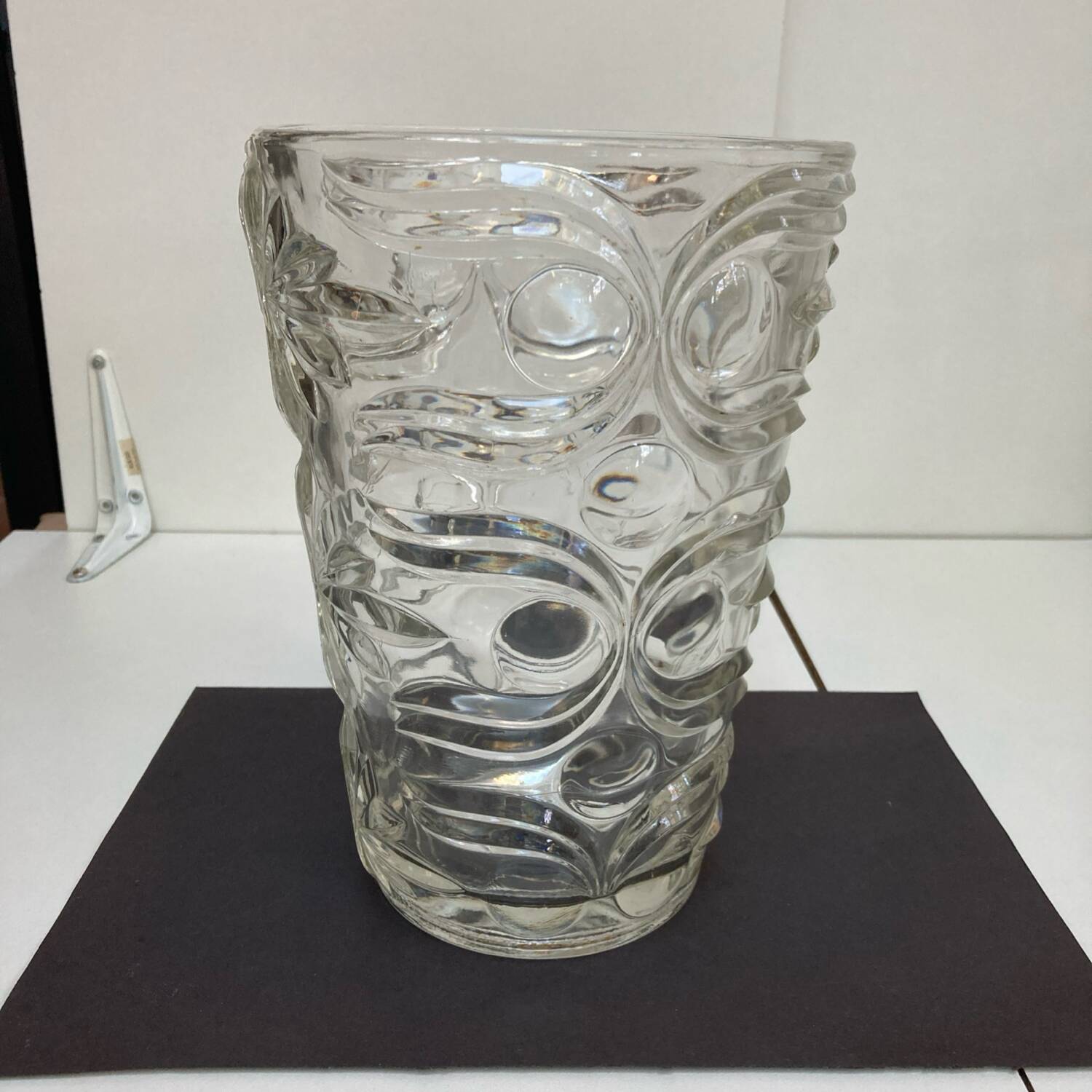 Large vintage 70s glass vase, Italian work