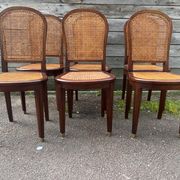 Six caned mahogany chairs, Art Deco, 20th century.