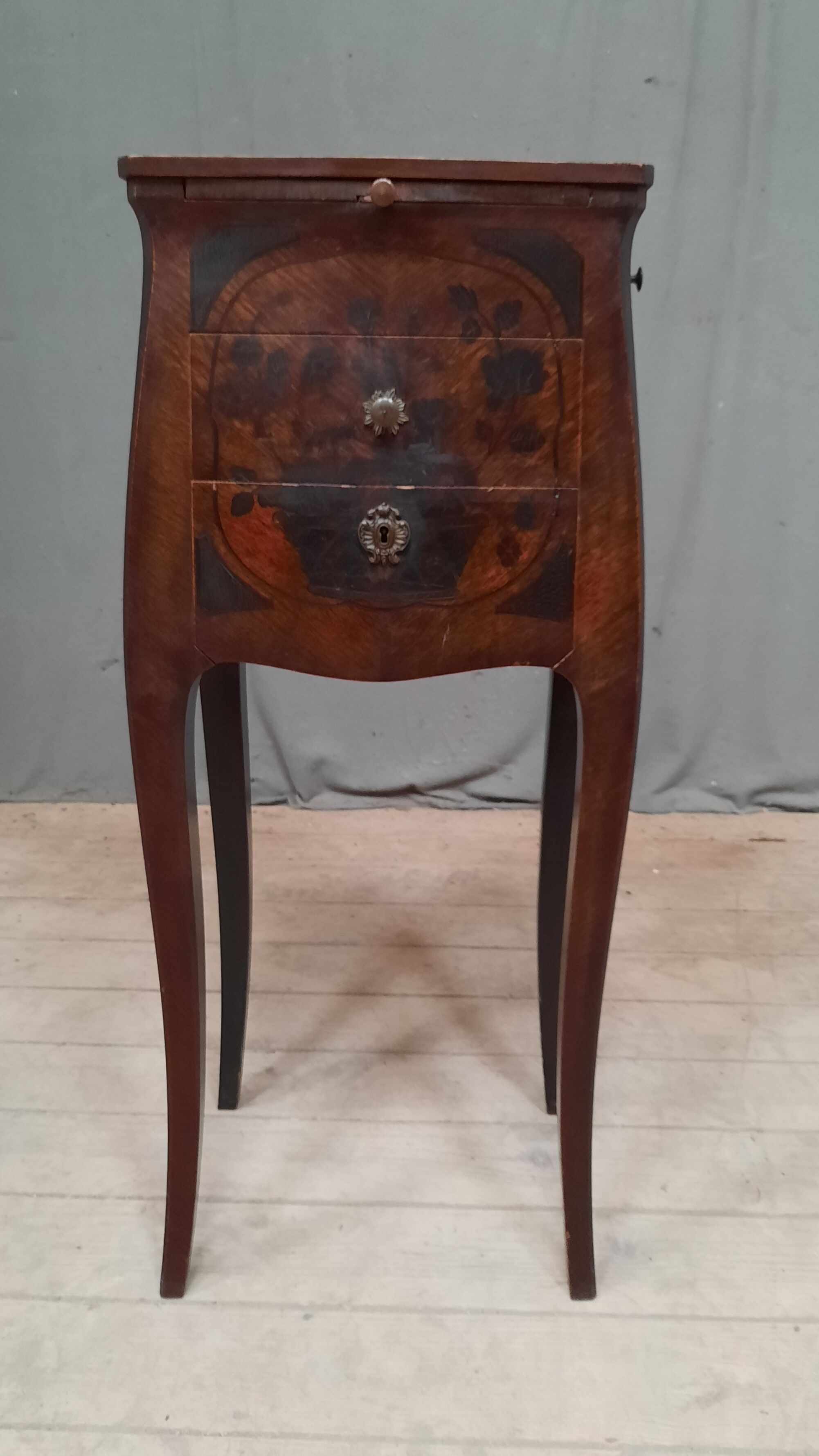Louis XV style marquette bedside table