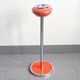 VINTAGE 1970s METAL ASH TRAY ON A STAND ORANGE LACQUER & CHROME 70S SPACE AGE