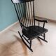Rocking Chair Black Wood Vintage 1960 — Scandinavian Style
